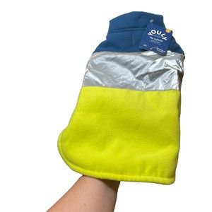 Youly “The Explorer” Dog Coat Small yellow blue silver Navy Flannel adjustable